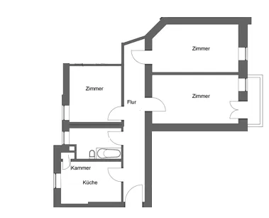 Frisch sanierte geräumige 3-Zimmer-Wohnung mit Balkon — photo 1